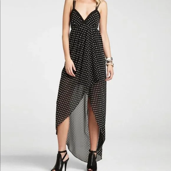 BCBGeneration High Low Polka Dot Maxi Dress - Picture 5 of 11